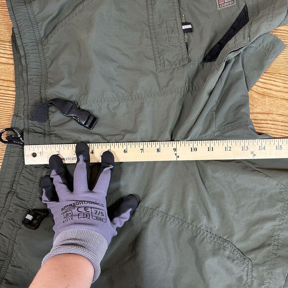 Vintage Eddie Bauer Ebtek Shorts Mens Size Large Green Nylon Belted Lined Hiking - Picture 7 of 12